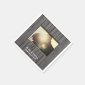 バ素朴ンウッドカスタムフォトズ結婚ス スタンダードカクテルナプキン (角)