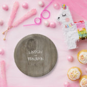 バ素朴ンウッドカントリーウェディング ペーパープレート (パーティー)