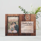バ素朴ンウッドカントリーヴィンテージウェディングRSVP 招待状 (スタンド正面)