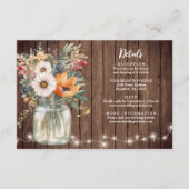 バ素朴ンウッドカントリー花結婚の詳細 エンクロージャーカード (正面)