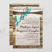 バ素朴ンウッドカントリーLOVE結婚式招待状 招待状 (正面/裏面)