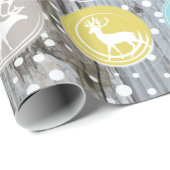 バ素朴ンウッドクリスマスファミリー写真 ラッピングペーパー (ロールコーナー)