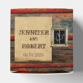 バ素朴ンウッドグラフィティハート結婚式の引き出物ボックス フェイバーボックス (上部)