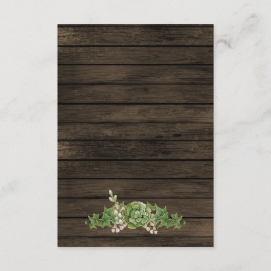 バ素朴ンウッドサキュラントカントリーシ結婚ック エンクロージャーカード (裏面)