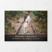 バ素朴ンウッドサンフラワーズカウボーイウェスタン結婚ズ 三つ折り招待状 (カバー)