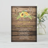 バ素朴ンウッドサンフラワーズ〔雄ジカの〕枝角結婚ズ 招待状 (スタンド正面)