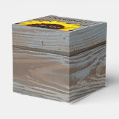 バ素朴ンウッドサンフラワー結婚式の引き出物ボックス フェイバーボックス (裏面サイド)