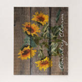 バ素朴ンウッドサンフラワー ジグソーパズル (縦)