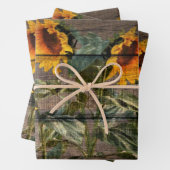 バ素朴ンウッドサンフラワー ラッピングペーパーシート (インサイチュ)