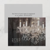バ素朴ンウッドシャンデリア結婚の応答RSVP インビテーションポストカード (正面/裏面)
