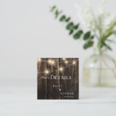 バ素朴ンウッドストリングライツカントリーウェディング エンクロージャーカード (スタンド正面)