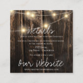 バ素朴ンウッドストリングライツカントリーウェディング エンクロージャーカード (裏面)