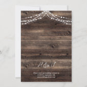 バ素朴ンウッドストリングライトフォトズ結婚ズ 招待状 (裏面)