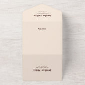 バ素朴ンウッドストリングライトベージュフォト結婚ズ オールインワン招待状 (外側)