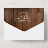 バ素朴ンウッドストリングライトレースフォト結婚ズ オールインワン招待状 (裏面)