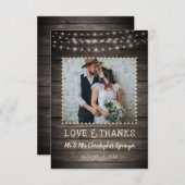 バ素朴ンウッドストリングラ結婚イツありがとう サンキューカード (正面/裏面)