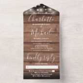 バ素朴ンウッドストリングラ結婚イト オールインワン招待状 (内側)