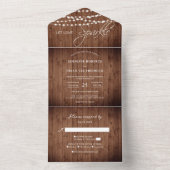 バ素朴ンウッドストリングラ結婚イト オールインワン招待状 (内側)