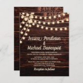 バ素朴ンウッドストリングラ結婚イト 招待状 (正面/裏面)