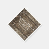 バ素朴ンウッドスノーフレーク冬の結婚式 スタンダードカクテルナプキン (角)