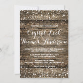 バ素朴ンウッドスノーフレーク冬の結婚式 招待状 (正面)