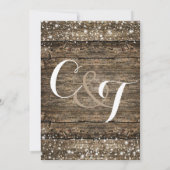 バ素朴ンウッドスノーフレーク冬の結婚式 招待状 (裏面)