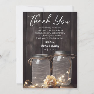 バ素朴ンウッドズ結婚メイソンジャールライトフローラ サンキューカード