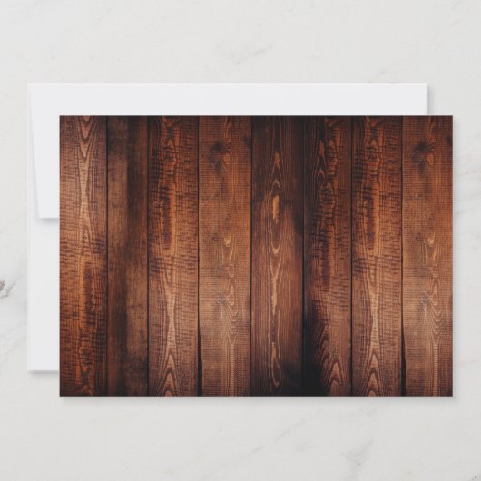 バ素朴ンウッドタイポグラフィ写真カントリー結婚式 サンキューカード (裏面)