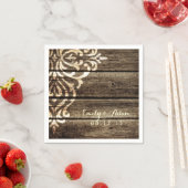 バ素朴ンウッドダマスヴィンテージウェディングナプキンス スタンダードカクテルナプキン (インサイチュ)