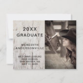 バ素朴ンウッドツーフォト卒業お祝い 招待状 (正面)