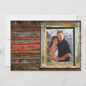 バ素朴ンウッドハートウィンドウ結婚式招待状 招待状 (裏面)