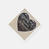 バ素朴ンウッドハートストリングラ結婚イト スタンダードカクテルナプキン (角)