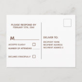 バ素朴ンウッドバラフローラウェディングRSVP インビテーションポストカード (裏面)