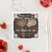 バ素朴ンウッドバーラップレースモノグラム結婚ズ スタンダードカクテルナプキン (インサイチュ)