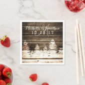 バ素朴ンウッドパインツリーウィンターウェディングナプキン スタンダードカクテルナプキン (インサイチュ)