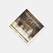 バ素朴ンウッドパインツリーウィンターウェディングナプキン スタンダードカクテルナプキン (角)