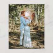 バ素朴ンウッドフォトバジェット結婚式招待状 (裏面)