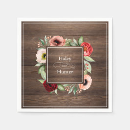 バ素朴ンウッドフローラ結婚の名前 スタンダードカクテルナプキン