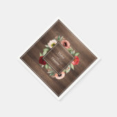 バ素朴ンウッドフローラ結婚の名前 スタンダードカクテルナプキン (角)