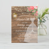 バ素朴ンウッドブライダルシャワーコーラル 招待状 (スタンド正面)