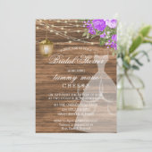 バ素朴ンウッドブライダルシャワー – パープル 招待状 (スタンド正面)