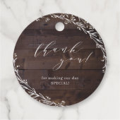 バ素朴ンウッドボホフローラカントリーウェディング フェイバータグ (裏面)