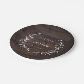 バ素朴ンウッドボホフローラカントリーウェディング ペーパープレート (アングル)