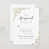 バ素朴ンウッドボホフローラカントリーウェディング 出欠カード (正面/裏面)
