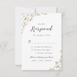 バ素朴ンウッドボホフローラカントリーウェディング 出欠カード