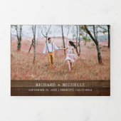 バ素朴ンウッドマルサラフローラメイスンジャー結婚ズ 三つ折り招待状 (カバー)