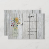 バ素朴ンウッドメイソンジャイルフラワーズRSVP 出欠カード (正面/裏面)