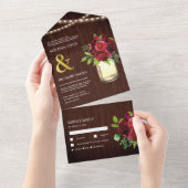 バ素朴ンウッドメイソンジャールブルゴーニュフローラズ結婚 オールインワン招待状 (貼ってはがせる)