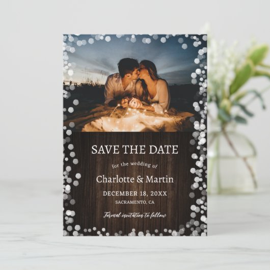 バ素朴ンウッドレースバーラップハートの結婚写真 セーブザデート (スタンド正面)