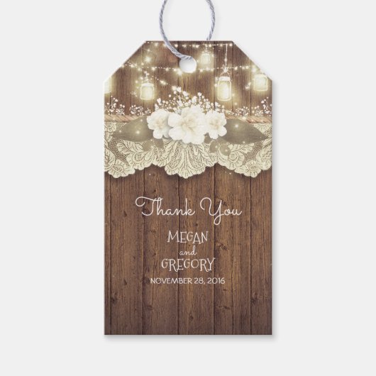 バ素朴ンウッドレースメイスンジャイルライツ結婚ズ ギフトタグ (正面)